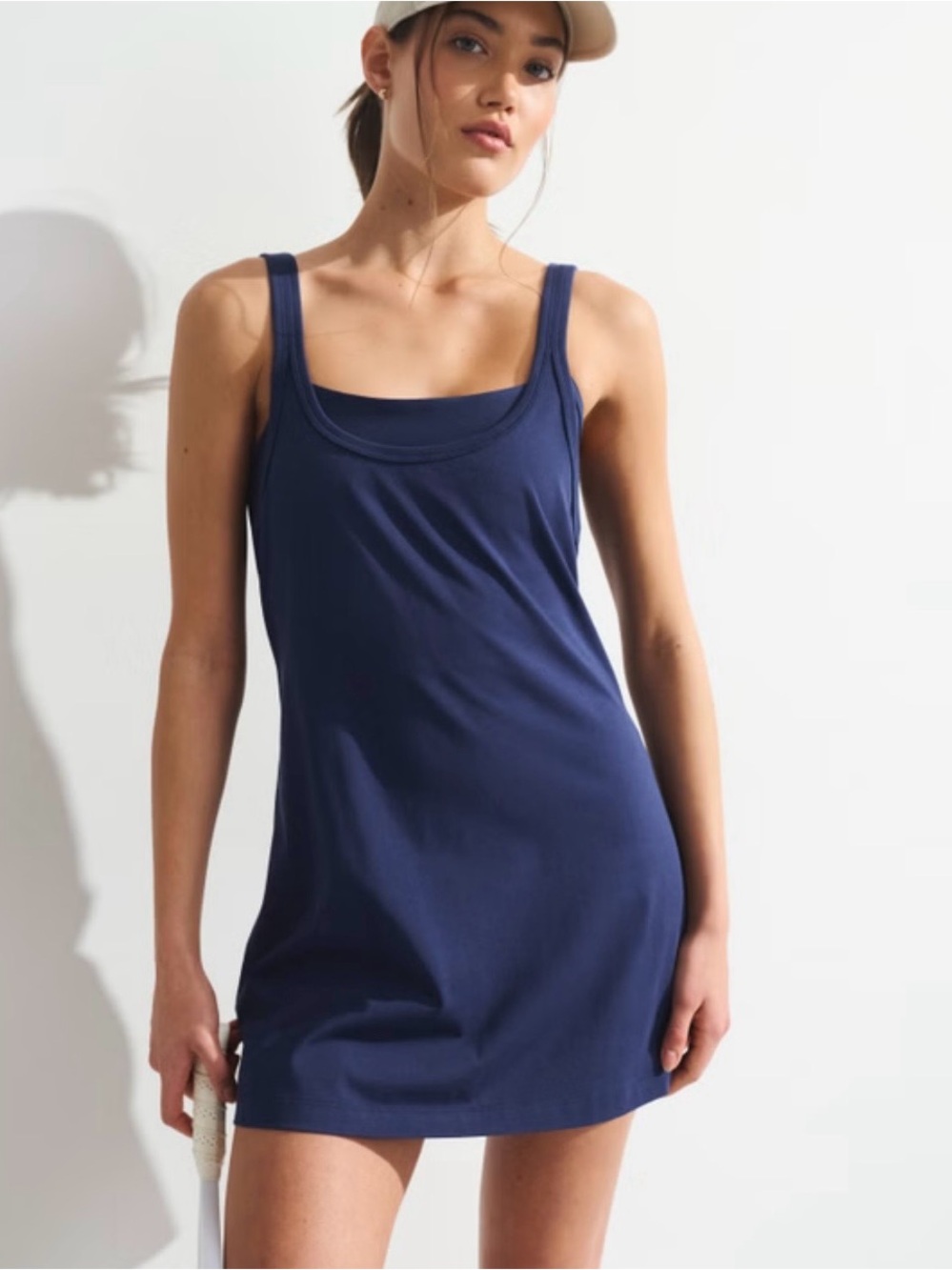 FIG Canada Macon Sleeveless Dress Scoop Neck Navy Blue Sporty Size Medium